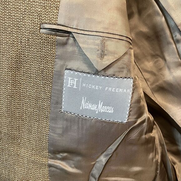 Hickey Freeman Wool Cashmere Blazer Jacket Sport Coat 44L Tan/Brown Classic - Picture 3 of 13
